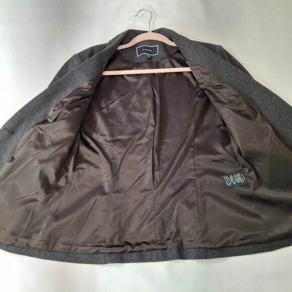 Womans Grey Business Career Suit Peplum Blazer Jacket Sz M Stretch Comfort - Picture 13 of 16